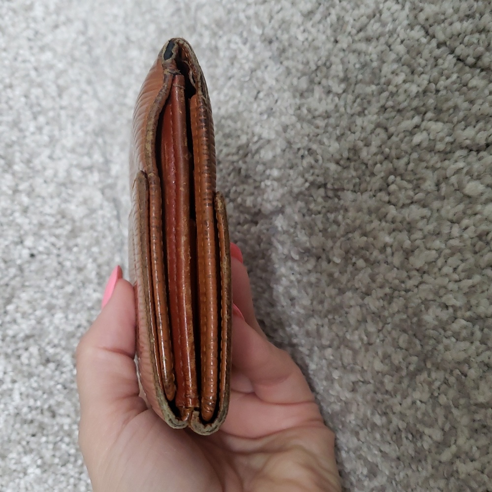 Louis Vuitton Cognac Brown Epi Leather Double Snap Wallet Authentic Vintage - Picture 6 of 14